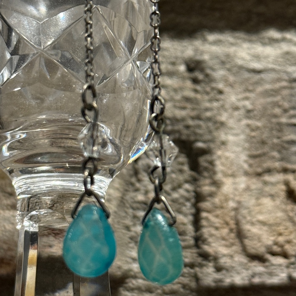 Elegant Silver and Turquoise 3” Drop Earrings